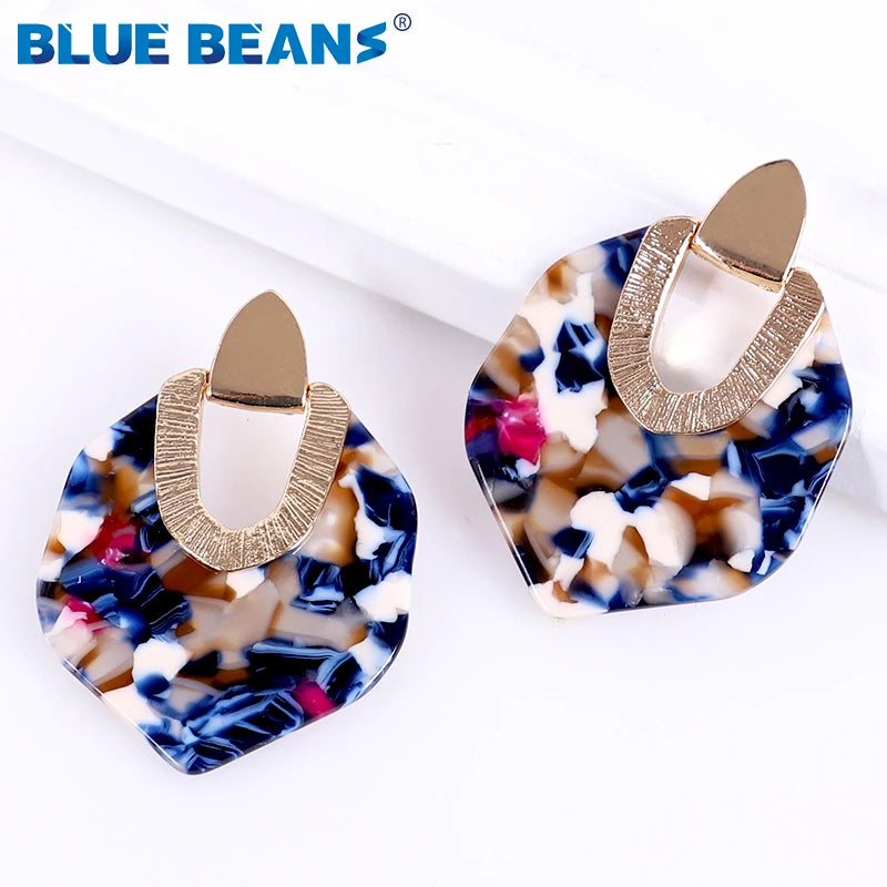 Zenat Bohemian Acrylic Earrings – Colorful Minimalist Statement