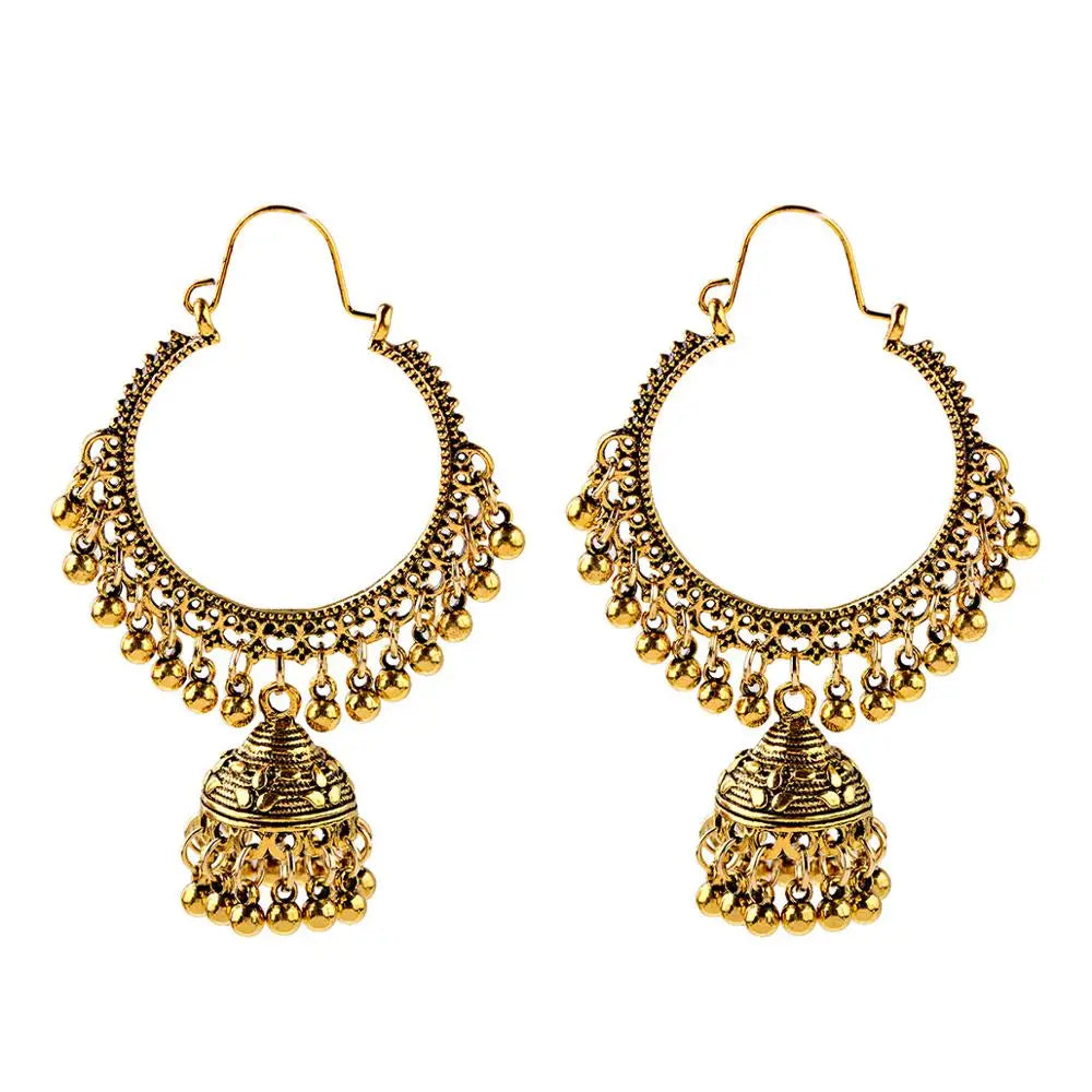 Zenat Trendy Indian Jhumka Charm Stud Earrings