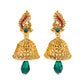 Zenat Ethnic Peacock Pearl Tassel Jhumka Earrings