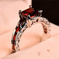 Zenat Princess Square Cut Red Stone
