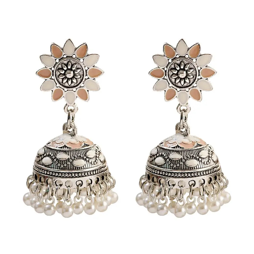 Zenat Trendy Indian Jhumka Charm Stud Earrings