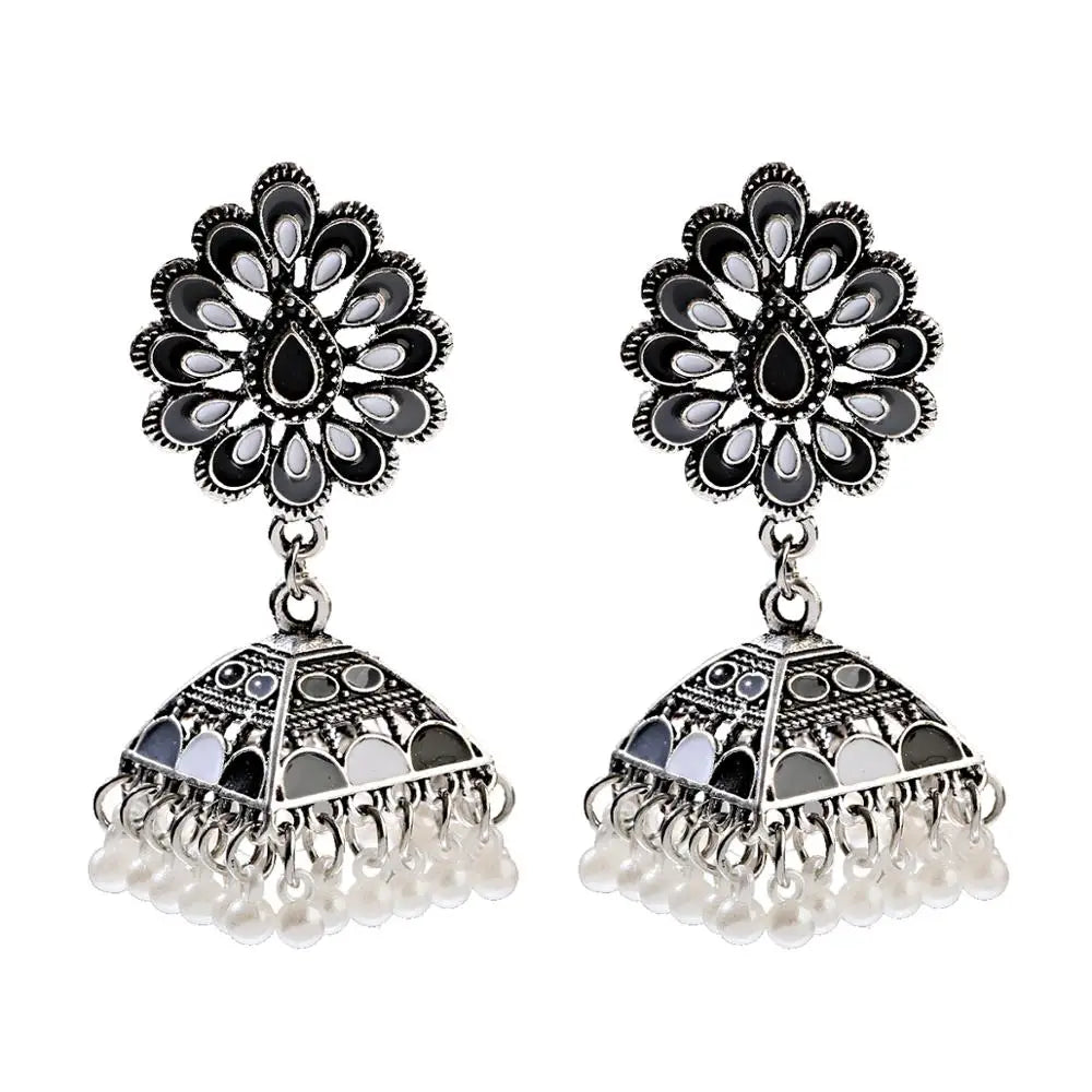 Zenat Trendy Indian Jhumka Charm Stud Earrings
