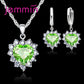 Top Sale Wding Engagement Anniversary Gift Jewelry Sets 925 Silver Color Stamped Heart Pendant Hoop Earrings for Women Girls