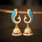 Zenat Ethnic Peacock Pearl Tassel Jhumka Earrings