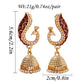 Zenat Ethnic Peacock Pearl Tassel Jhumka Earrings