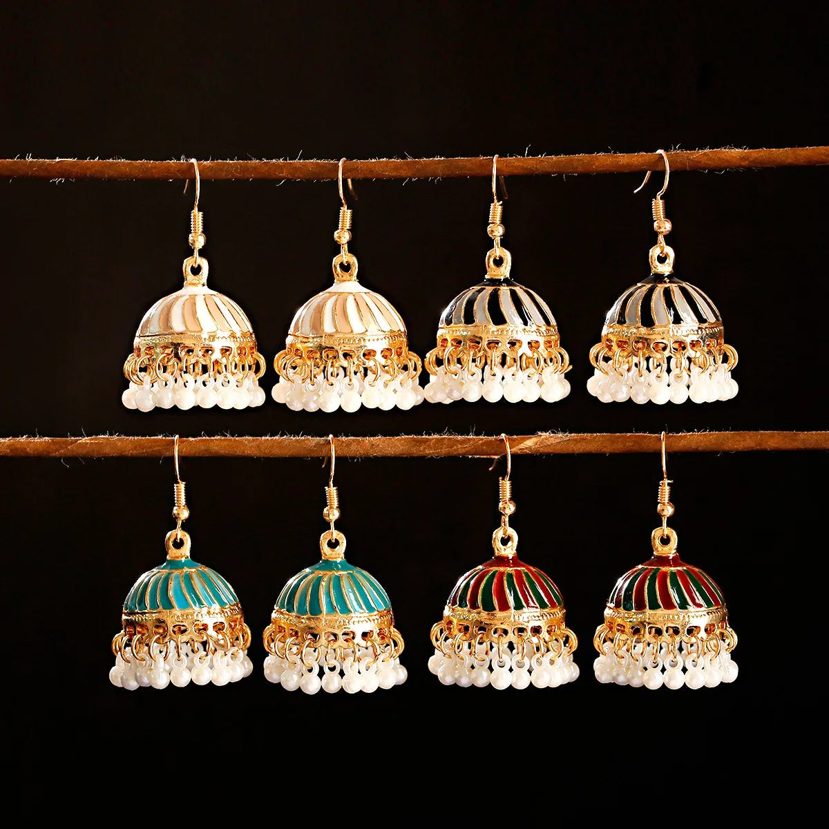 Zenat Trendy Indian Jhumka Charm Stud Earrings