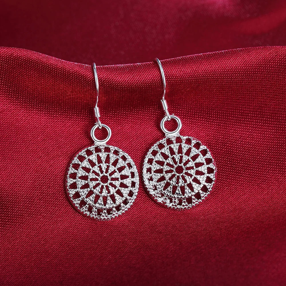 Zenat 925 Silver Round Earrings – Wedding & Party