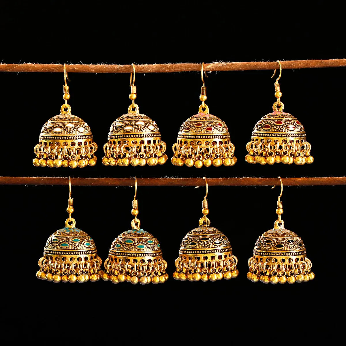 Zenat Trendy Indian Jhumka Charm Stud Earrings