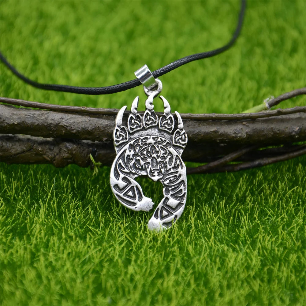 Zenat Bear Paw Veles Viking Pendant Necklace