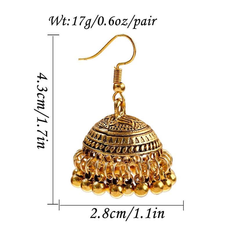 Zenat Silver Color Jhumka Earrings