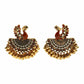 Zenat Ethnic Peacock Pearl Tassel Jhumka Earrings