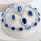 Zenat Blue Zirconia Silver 925 Women Bridal  Necklace Set