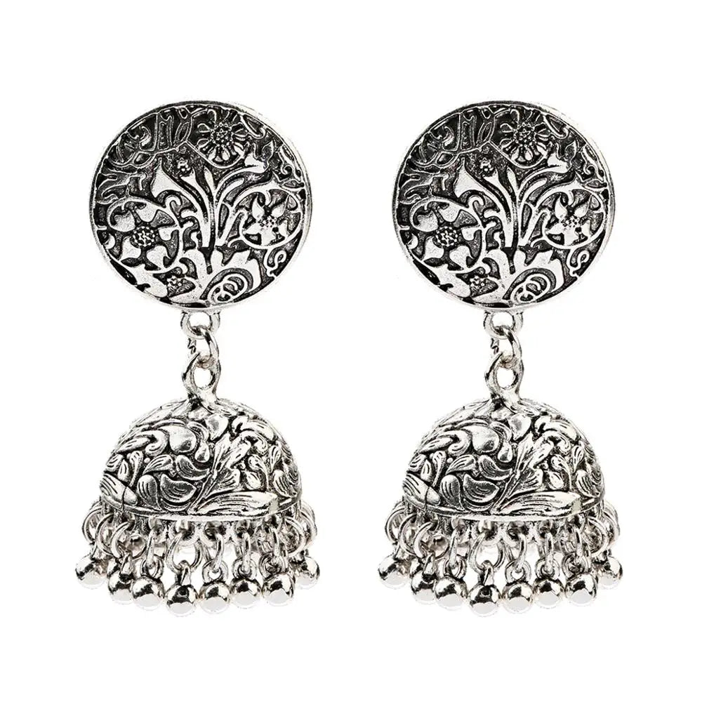 Zenat Trendy Indian Jhumka Charm Stud Earrings
