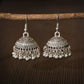 Zenat Silver Color Jhumka Earrings