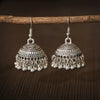 Zenat Silver Color Jhumka Earrings