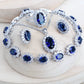 Zenat Blue Zirconia Silver 925 Women Bridal  Necklace Set