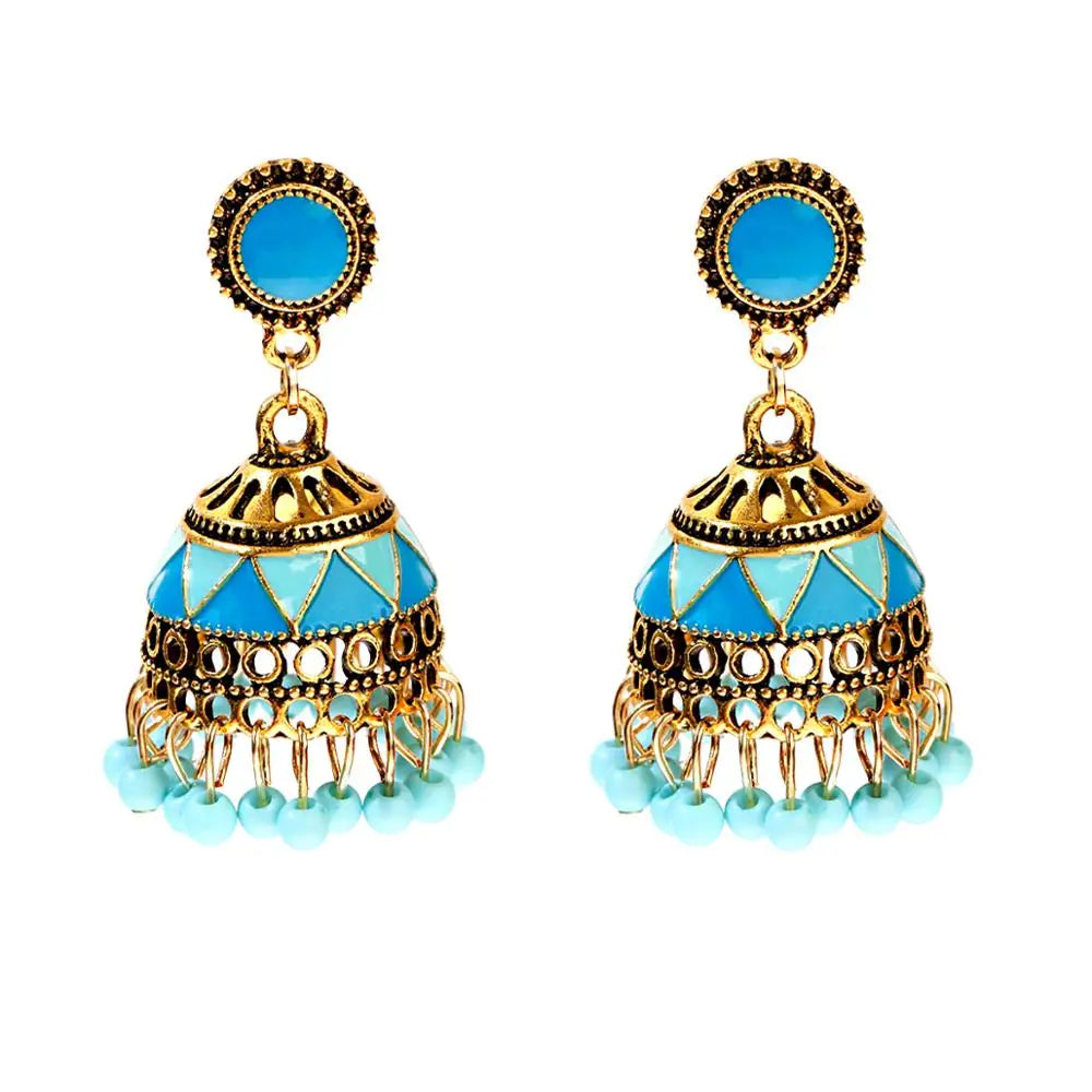 Zenat Trendy Indian Jhumka Charm Stud Earrings