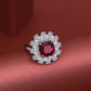 Bling Rings Women 925 Wedding Rings 925 Silver Cubic Zirconia Ruby Ring