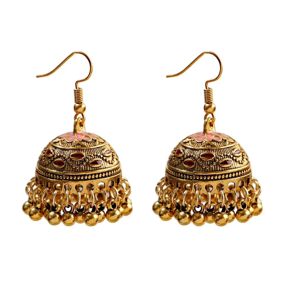 Zenat Trendy Indian Jhumka Charm Stud Earrings