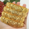 24K Gold Color Charm Bangles Adjustable