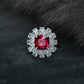 Bling Rings Women 925 Wedding Rings 925 Silver Cubic Zirconia Ruby Ring