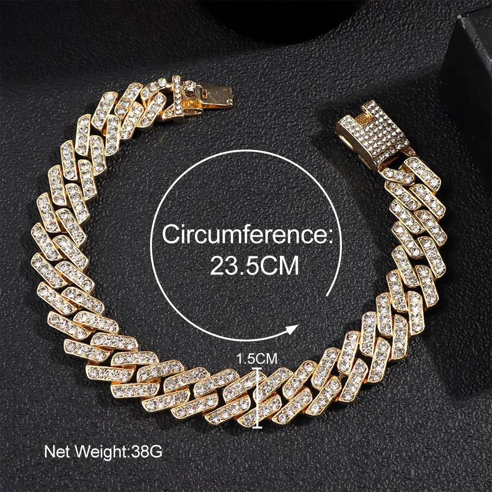 Zenat Iced Out Chunky Cuban Anklet for Women