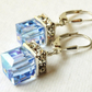 Trendy Silver Color Inlaid with Green Stones Drop Earring Women Shining Zircon Hook Dangle Earrings Wedding Jewelry