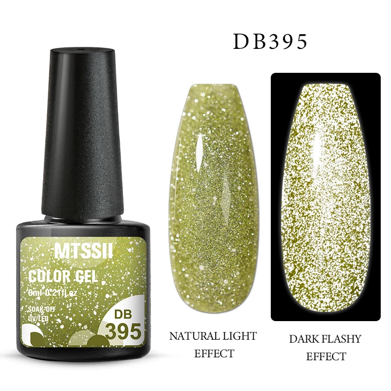 Mtssii 6ML Reflective Gel Nail Polish Shiny 14 Colors Semi-permanent UV Gel varnish Hybrid Nail Polish for Nail Art Manicure