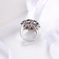 Zenat Inlaid Red Zircon Flower Ring