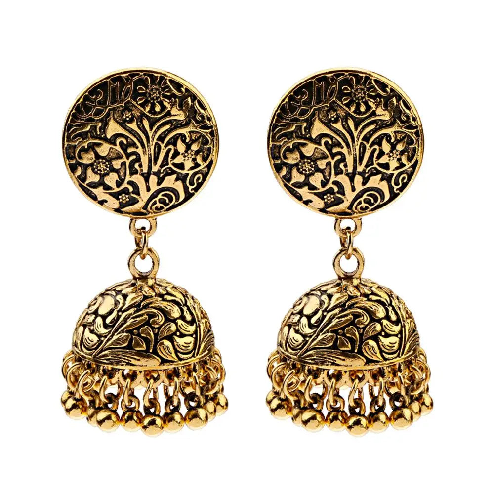 Zenat Trendy Indian Jhumka Charm Stud Earrings