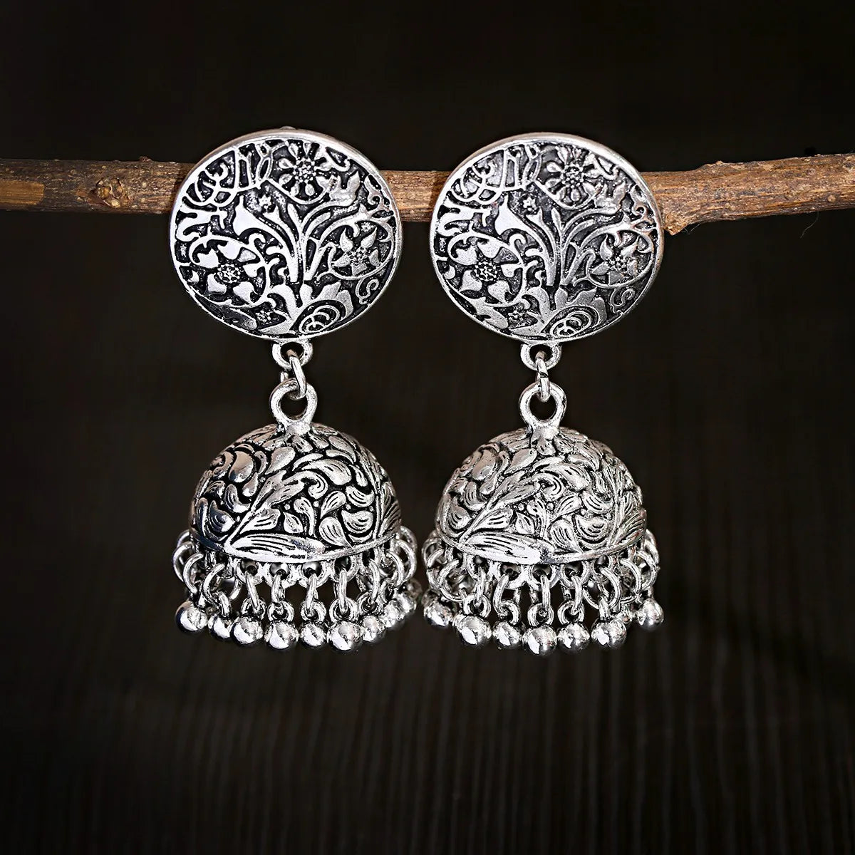 Zenat Trendy Indian Jhumka Charm Stud Earrings