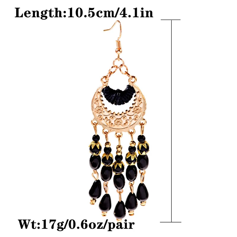 Zenat 2020 Vintage White Bead Tassel Jhumka