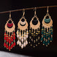 Zenat 2020 Vintage White Bead Tassel Jhumka