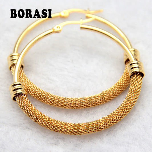 Zenat 2-Color Hoop Earrings – Trendy Women Jewelry