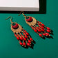 Zenat 2020 Vintage White Bead Tassel Jhumka