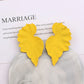 Zenat Geometric Ginkgo Leaf Drop Earrings