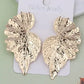 Zenat Geometric Ginkgo Leaf Drop Earrings