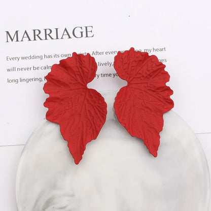 Zenat Geometric Ginkgo Leaf Drop Earrings
