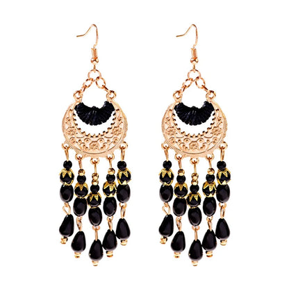 Zenat 2020 Vintage White Bead Tassel Jhumka