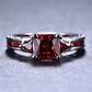 Zenat Princess Square Cut Red Stone