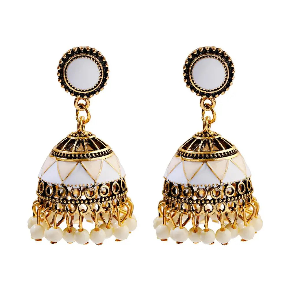 Zenat Trendy Indian Jhumka Charm Stud Earrings