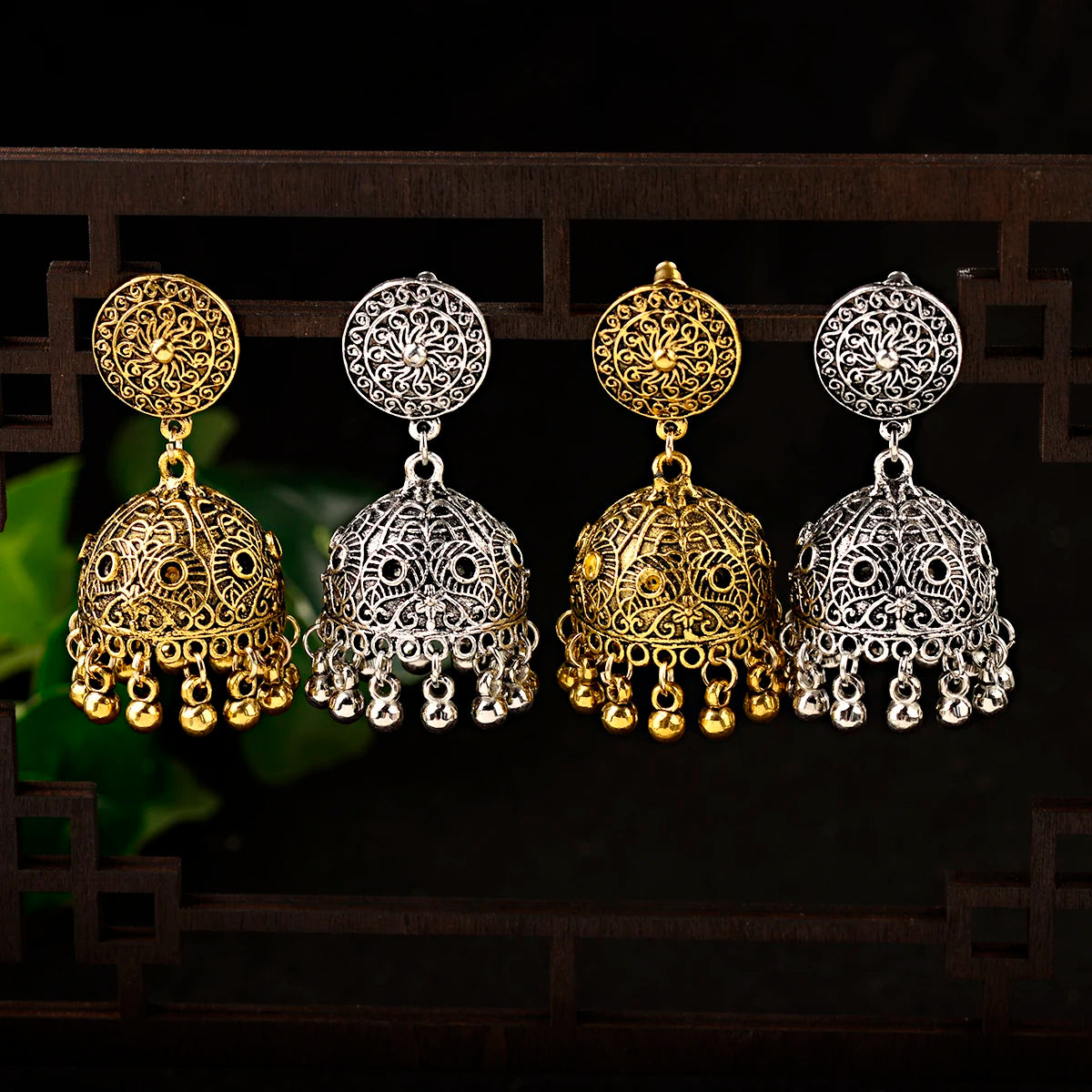 Zenat Trendy Indian Jhumka Charm Stud Earrings