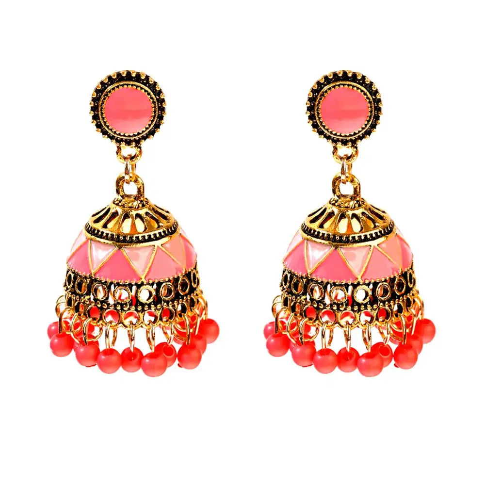 Zenat Trendy Indian Jhumka Charm Stud Earrings