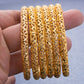 24k 6Pcs Lot Gold Color Bangles For Women Wedding