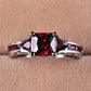 Zenat Princess Square Cut Red Stone