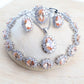 Zenat Blue Zirconia Silver 925 Women Bridal  Necklace Set