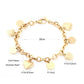 Zenat Stainless Steel Heart Coin Charm Bracelet for Women