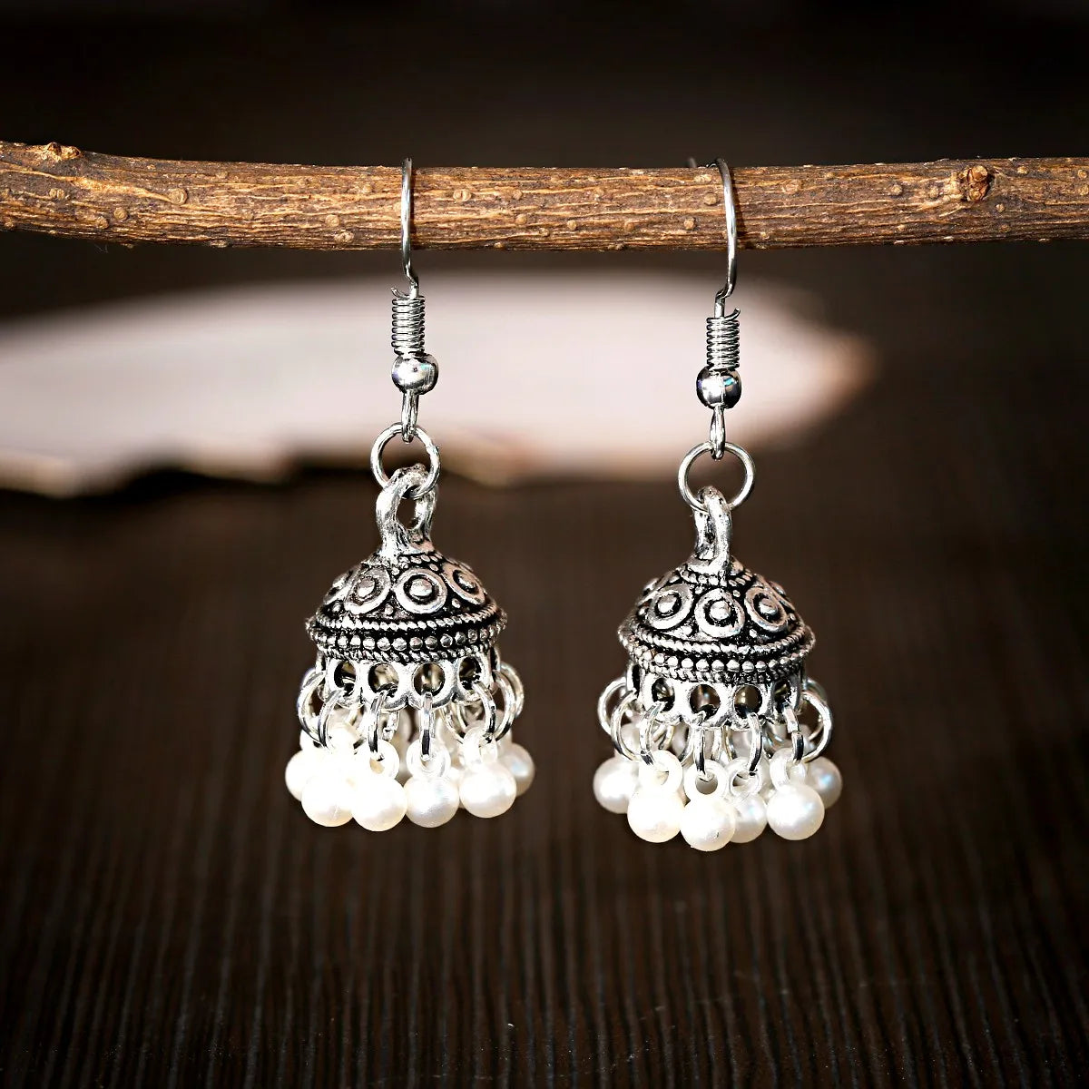 Zenat Trendy Indian Jhumka Charm Stud Earrings