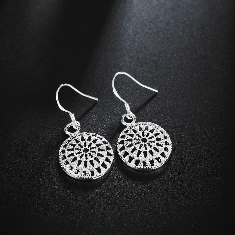 Zenat 925 Silver Round Earrings – Wedding & Party