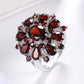 Zenat Inlaid Red Zircon Flower Ring